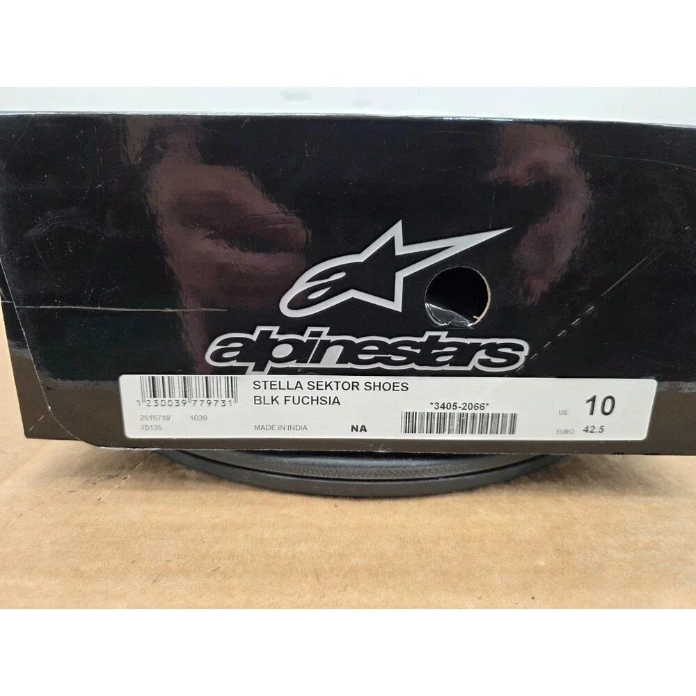 Alpinestars Stella Sektor Womens Gently Worn Shoes Blk/Fuschia Ladies Size 10